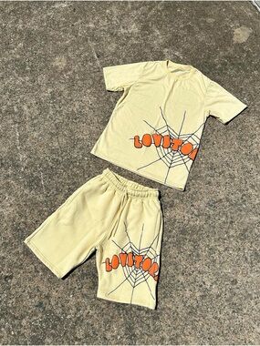 Tee & Shorts Set - Cream/Orange